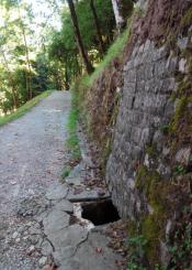 Agujero peligroso en la subida al parque de Aiete