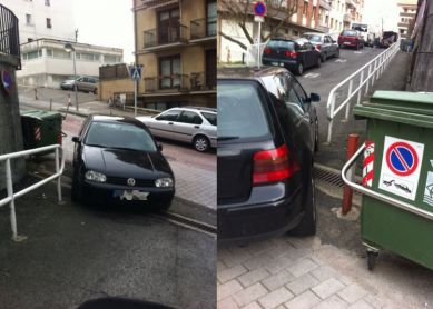 Aparcamos donde queremos día sí y día no. Cruce Munibe con Aizkorri