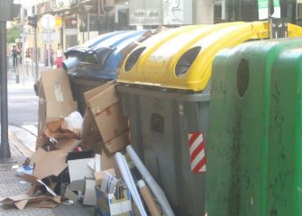 Basura en el centro de la ciudad