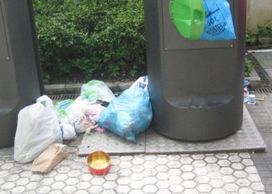 BOLSAS DE BASURA EN LA CALLE