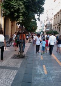 Ciclistas en las aceras