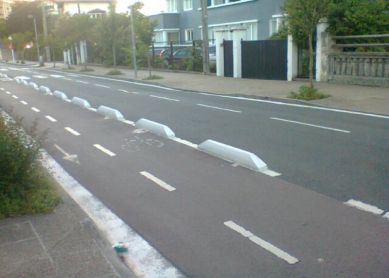 El protector del Bidegorri de la Calzada Vieja de Ategorrieta