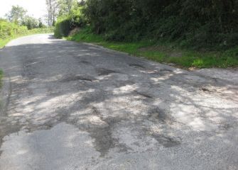 Mal estado de la carretera que sube a San Markos