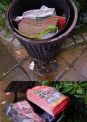 Papeleras publicas para autoservicio de la publicidad de Hipermarcados