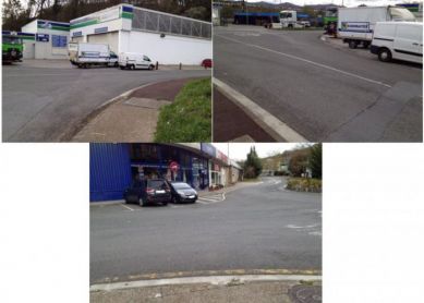 Paso de cebra camino en Carrefour