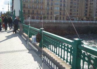 Pescando en el puente junto al Kursaal