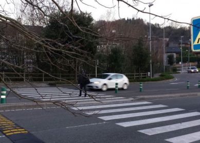 Rotonda de Sukia, peligro para el peatón