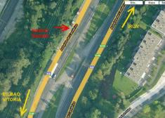 Tramo peligroso en la A8 a la altura del estadio de Anoeta