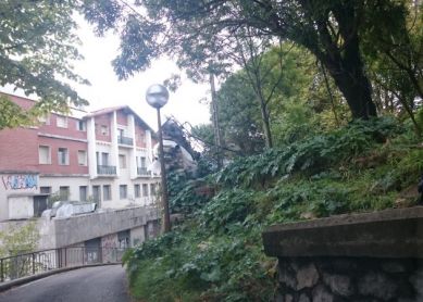 Muro en mal estado en eguia 