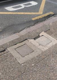 Alcantarilla en mal estado