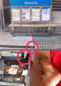 Alcantarilla rota Euskotren Anoeta 