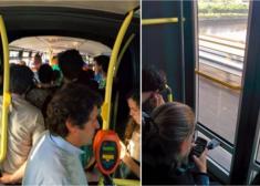 Autobuses llenos a 80 km/h