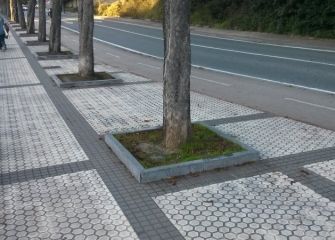 Altura bordillos árboles Paseo Urumea