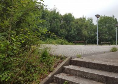 Estado lamentable plazoleta Mantulene