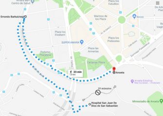 Accesos desde hospital San Juan de Dios