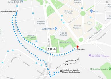 Accesos desde hospital San Juan de Dios