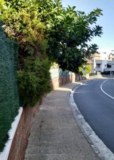 Acera intransitable en el Paseo de Heriz