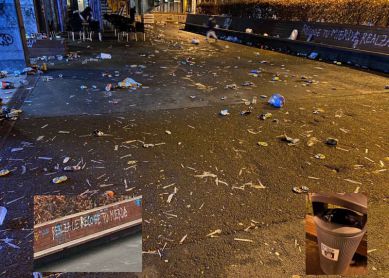 Plaza de las Armerías un día de partido de fútbol en Anoeta