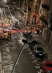 Obras en Calle Easo a las 23:30 horas 