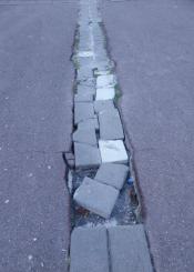 Asfalto destrozado