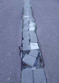 Asfalto destrozado